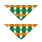 Green Orange And White Argyle Print Dog Bandana
