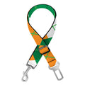 Green Orange And White Argyle Print Dog Seat Belt