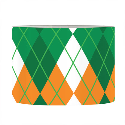 Green Orange And White Argyle Print Drum Lamp Shade
