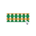 Green Orange And White Argyle Print Extended Mouse Pad