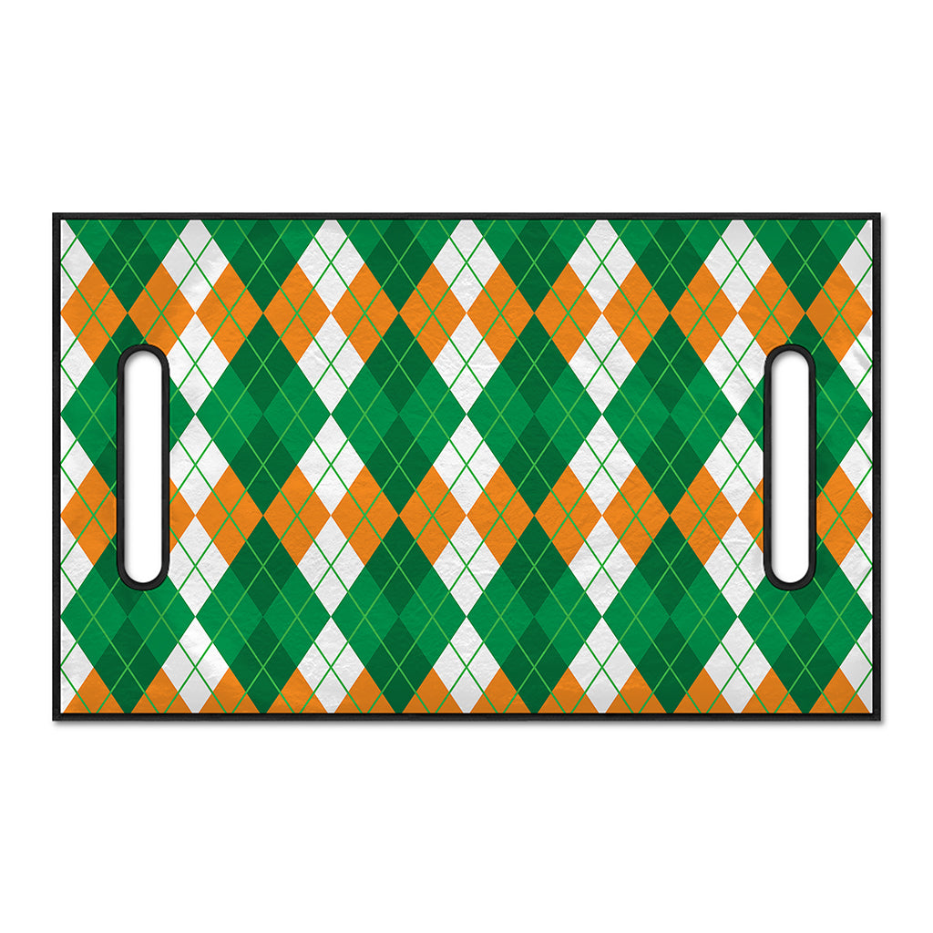 Green Orange And White Argyle Print Golf Cart Seat Cover