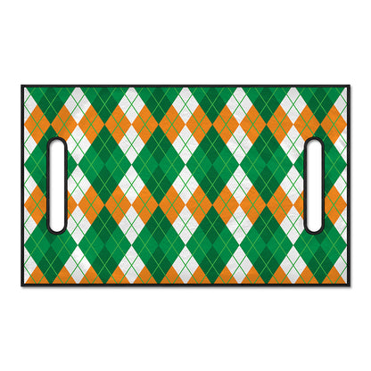 Green Orange And White Argyle Print Golf Cart Seat Cover