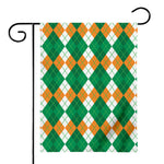Green Orange And White Argyle Print House Flag