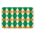 Green Orange And White Argyle Print Indoor Door Mat