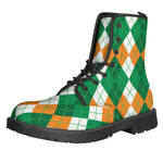 Green Orange And White Argyle Print Backpack