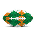 Green Orange And White Argyle Print Rugby Ball