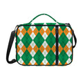 Green Orange And White Argyle Print Shoulder Strap Bible Bag