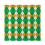 Green Orange And White Argyle Print Silk Bandana