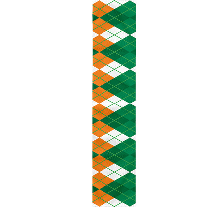Green Orange And White Argyle Print Table Runner