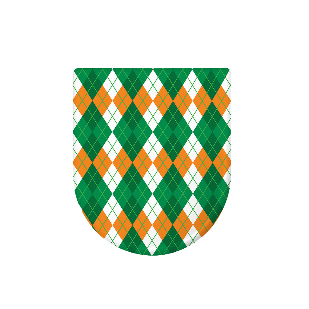 Green Orange And White Argyle Print Toilet Lid Cover