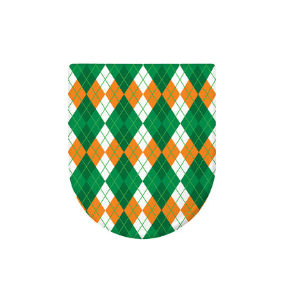 Green Orange And White Argyle Print Toilet Lid Cover