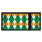 Green Orange And White Argyle Print Trifold Wallet