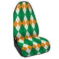 Green Orange And White Argyle Print Waterproof Car Seat Cover