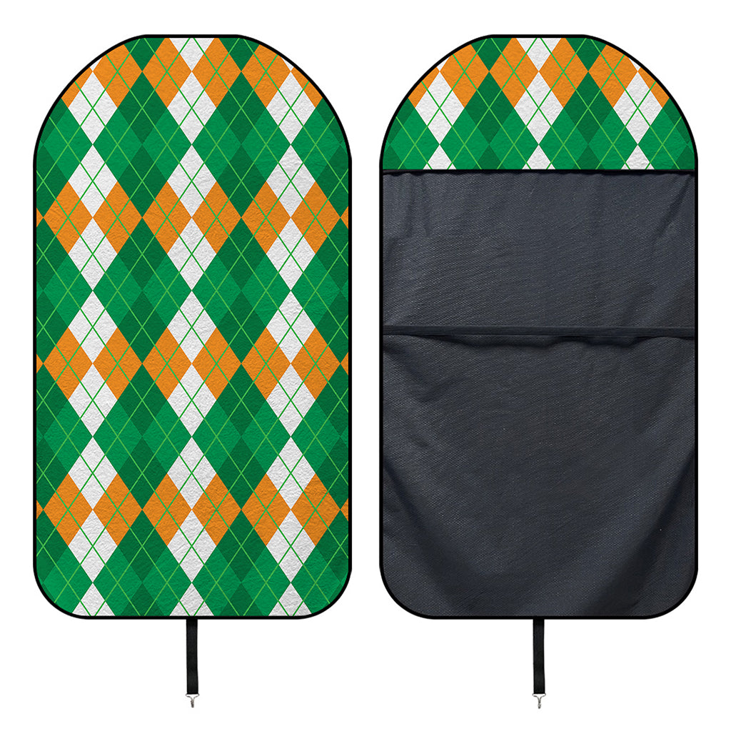 Green Orange And White Argyle Print Waterproof Car Seat Cover