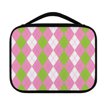 Green Pink And White Argyle Print Classic Bible Case