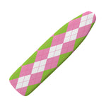 Green Pink And White Argyle Print Ironing Board Cover
