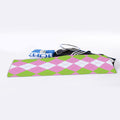 Green Pink And White Argyle Print Sports Towel