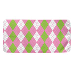 Green Pink And White Argyle Print Towel