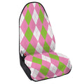 Green Pink And White Argyle Print Waterproof Car Seat Cover