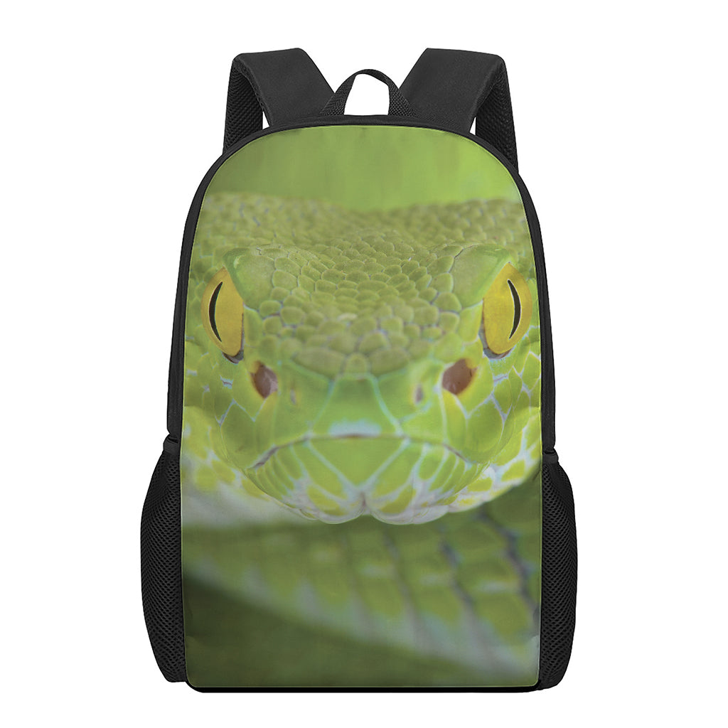 Green Pit Viper Print 17 Inch Backpack