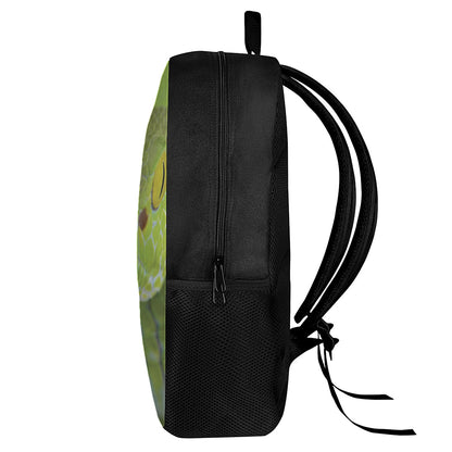 Green Pit Viper Print 17 Inch Backpack