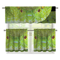 Green Pit Viper Print 3 Piece Kitchen Curtains