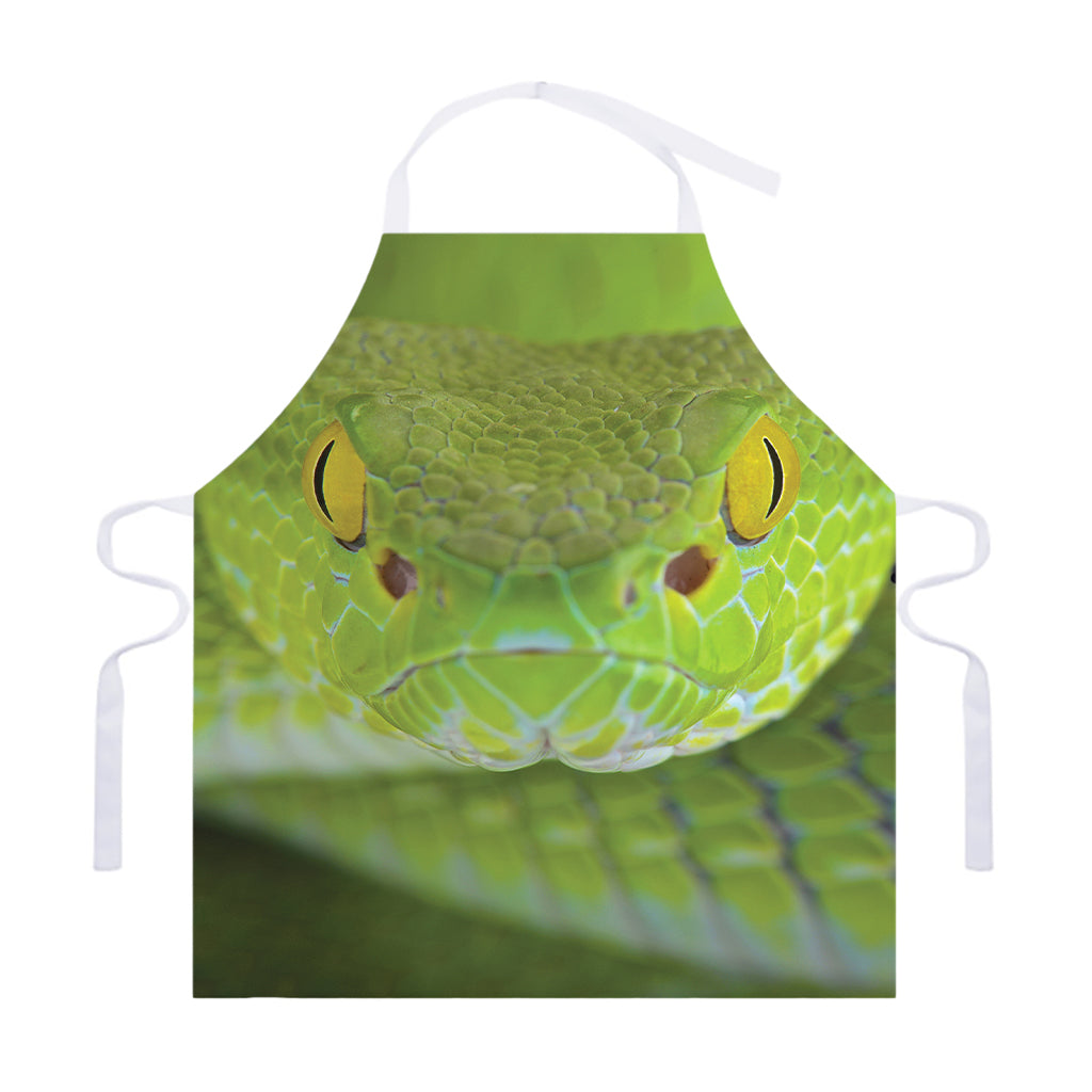 Green Pit Viper Print Adjustable Apron