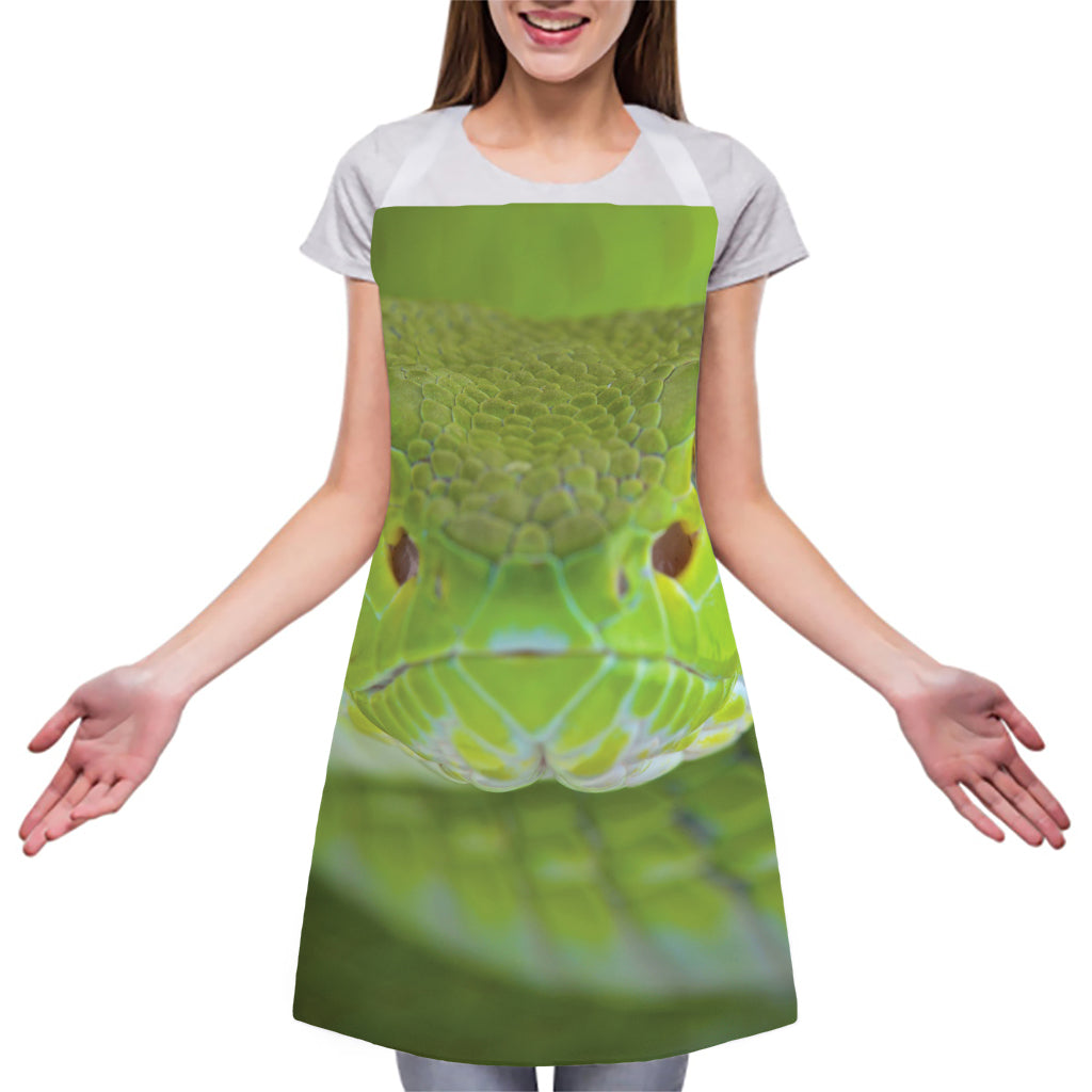 Green Pit Viper Print Adjustable Apron
