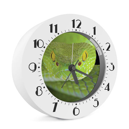 Green Pit Viper Print Alarm Clock
