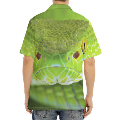 Green Pit Viper Print Aloha Shirt