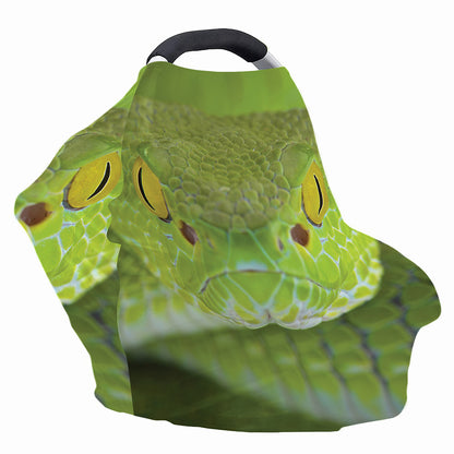 Green Pit Viper Print Baby Seat Cover