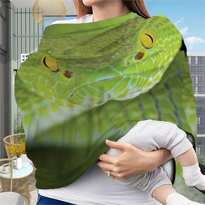 Green Pit Viper Print Baby Seat Cover