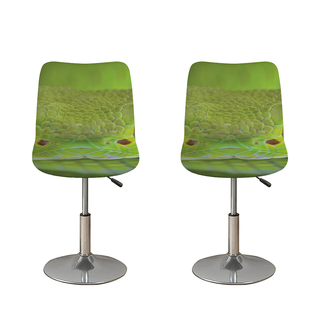 Green Pit Viper Print Bar Stool Covers