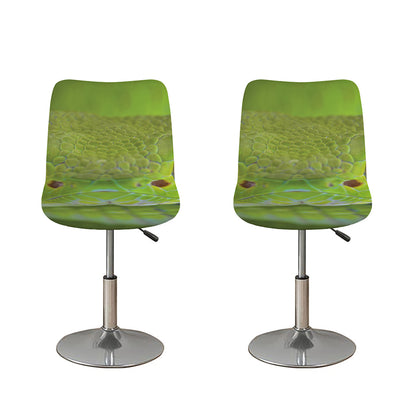 Green Pit Viper Print Bar Stool Covers