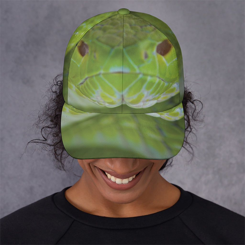 Green Pit Viper Print Baseball Cap
