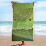 Green Pit Viper Print Beach Towel