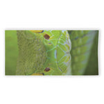 Green Pit Viper Print Beach Towel