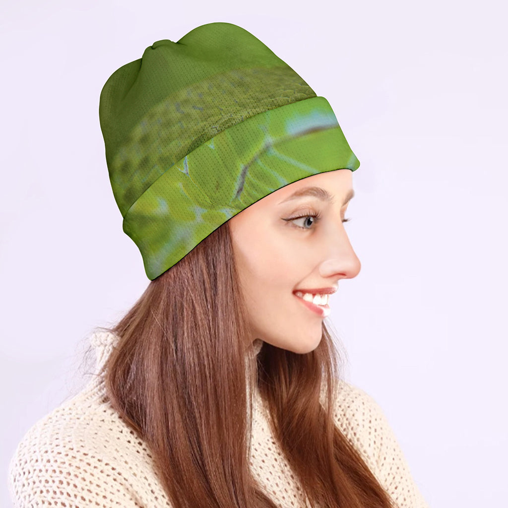 Green Pit Viper Print Beanie