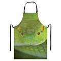 Green Pit Viper Print Bib Apron With Pocket