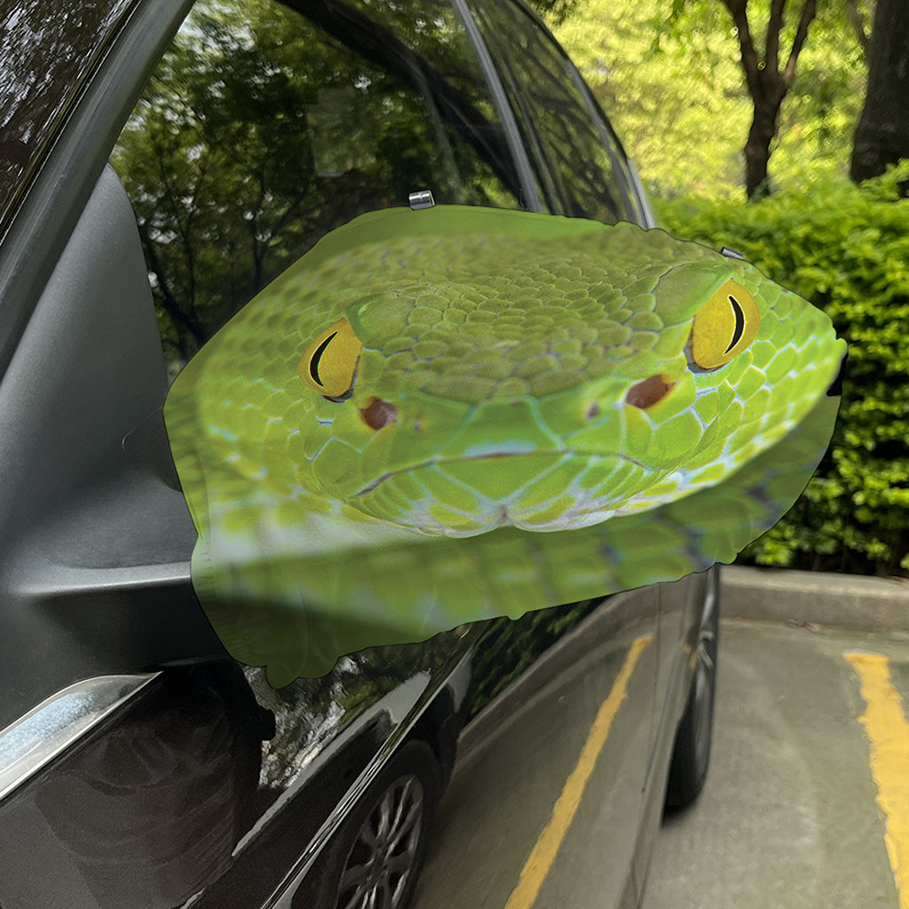 Green Pit Viper Print Car Side Mirror Covers