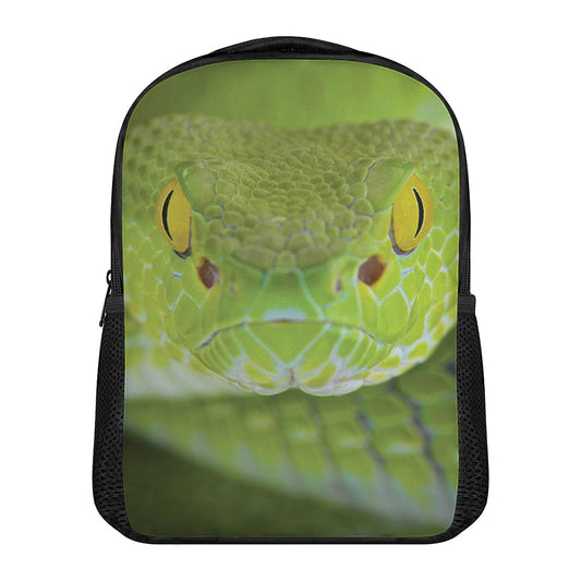 Green Pit Viper Print Casual Backpack