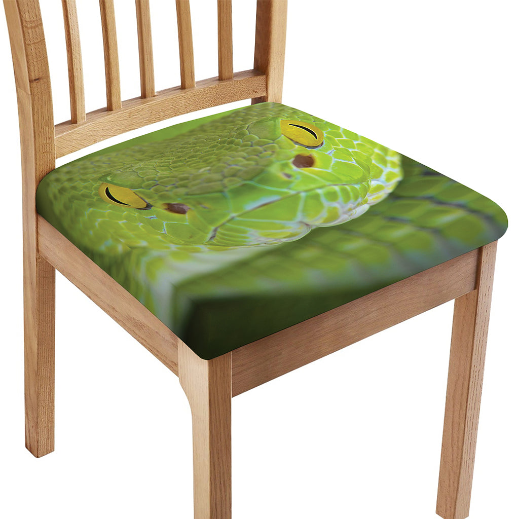Green Pit Viper Print Chair Cushion Cover