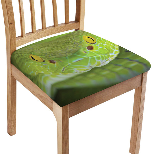 Green Pit Viper Print Chair Cushion Cover