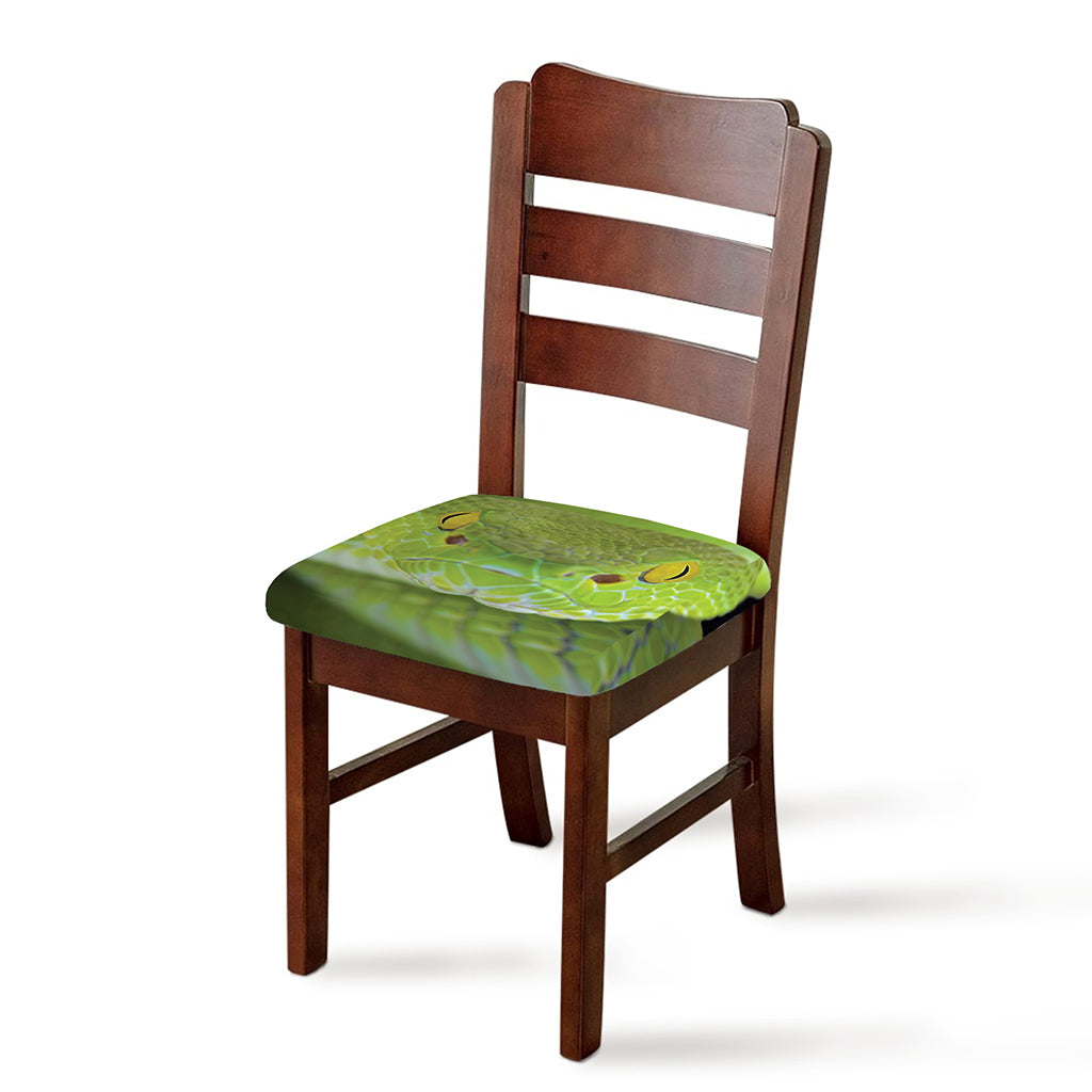Green Pit Viper Print Chair Cushion Cover