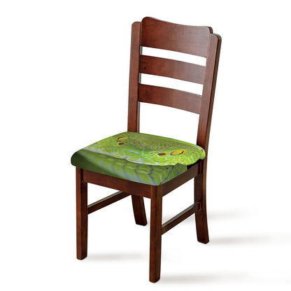 Green Pit Viper Print Chair Cushion Cover