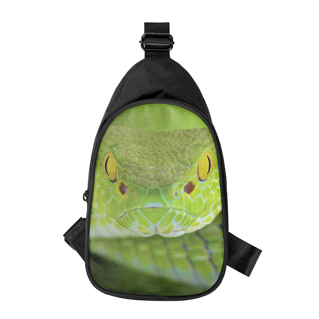 Green Pit Viper Print Chest Bag