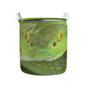 Green Pit Viper Print Collapsible Laundry Basket