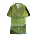 Green Pit Viper Print Cotton Hawaiian Shirt
