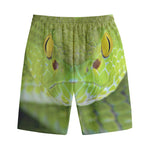 Green Pit Viper Print Cotton Shorts