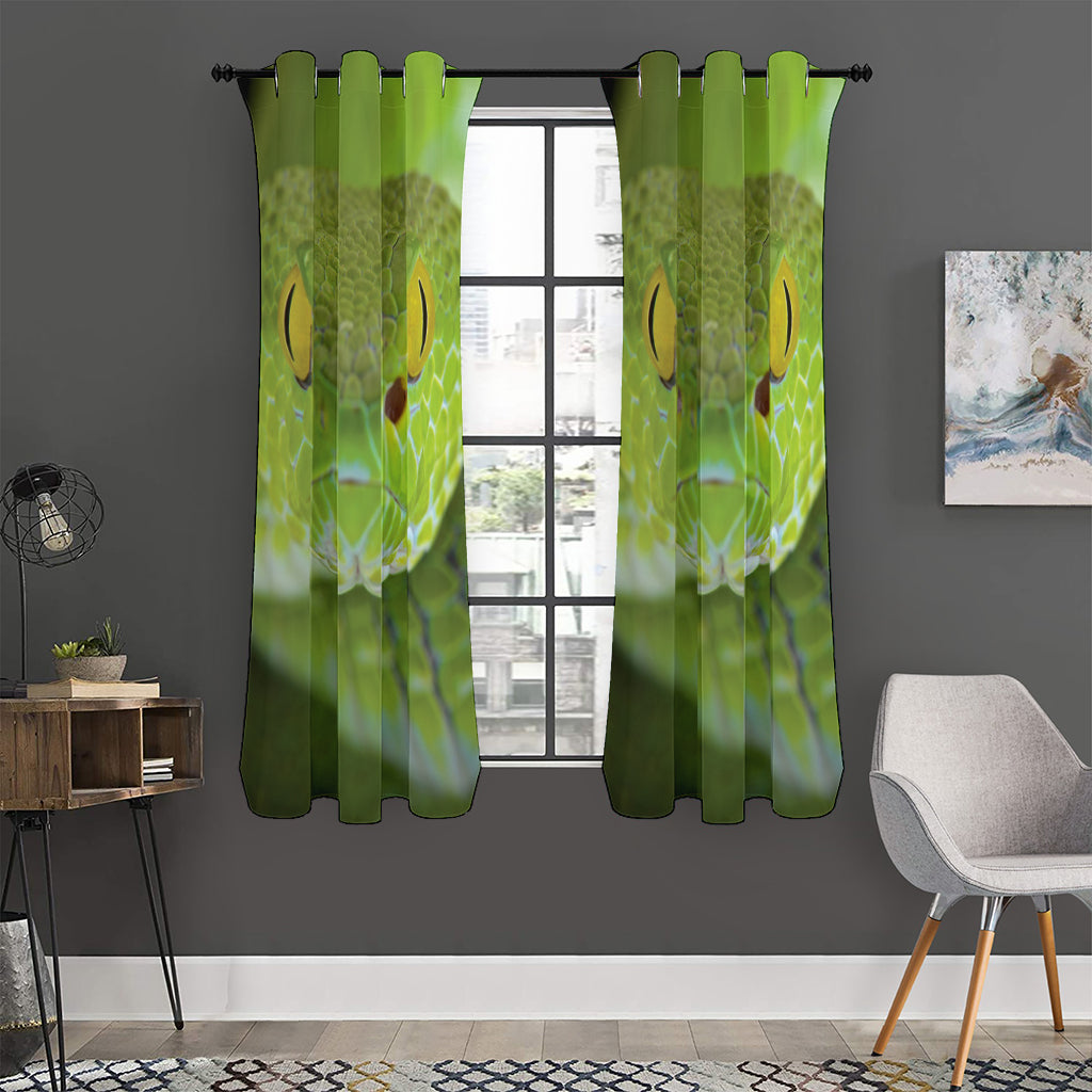 Green Pit Viper Print Curtain